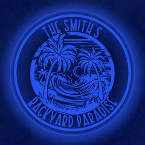 Personalized LED Color Changing Acrylic Backyard Paradise Sign