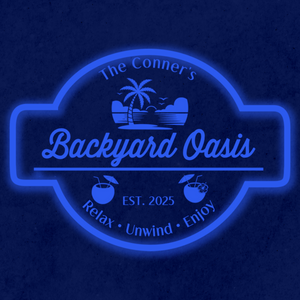 Personalized LED Color Changing Acrylic Backyard Oasis Sign