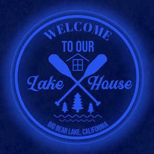 Personalized LED Color Changing Acrylic Lake House Oars Sign