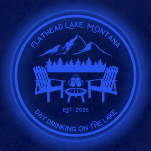 Personalized LED Color Changing Acrylic Lake House Chairs Sign