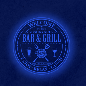 Personalized LED Color Changing Acrylic Bar & Grill Sign