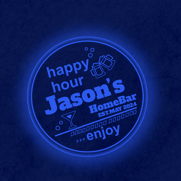 Personalized LED Color Changing Acrylic Happy Hour Bar Sign