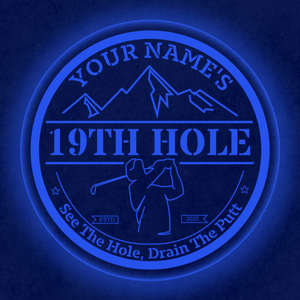 Personalized LED Color Changing Acrylic 19th Hole Mountains Sign
