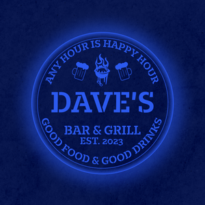 Personalized LED Color Changing Bar & Grill Beer Mugs Sign