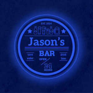 Personalized LED Color Changing Acrylic Bar Beer Glasses Sign