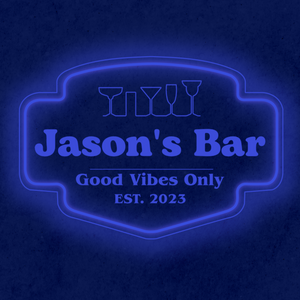 Personalized LED Color Changing Acrylic Bar w/Glasses Sign