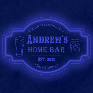 Personalized LED Color Changing Acrylic Home Bar w/Glasses Sign