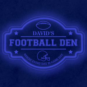Personalized LED Color Changing Acrylic Football Den Sign