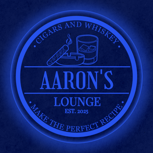 Personalized LED Color Changing Acrylic Cigar & Whiskey Sign