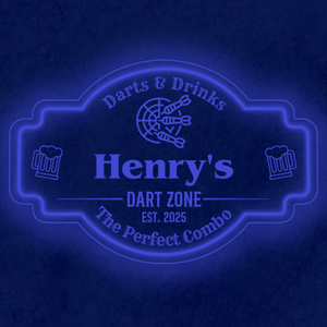 Personalized LED Color Changing Acrylic Dart Zone Sign