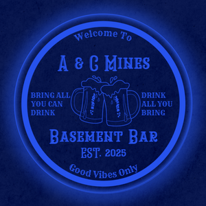 Personalized LED Color Changing Acrylic Beer Cheers Sign