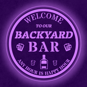 Personalized LED Color Changing Backyard Bar Sign