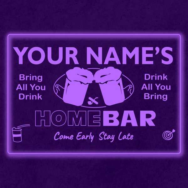 Personalized Beer Mug LED Home Bar Sign (Three Sizes)