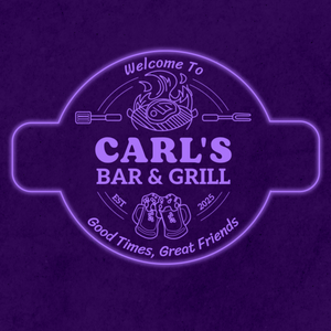 Personalized LED Color Changing Acrylic Barbeque Bar & Grill Sign