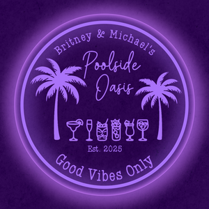 Personalized LED Color Changing Acrylic Poolside Oasis Sign