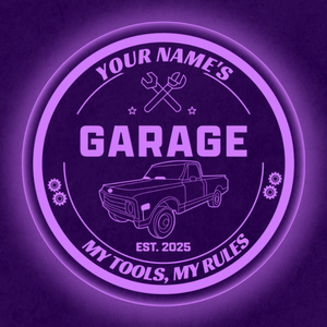 Personalized LED Color Changing Acrylic Garage Pickup Truck Sign