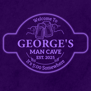 Personalized LED Color Changing Acrylic Man Cave Beers Cheers Sign