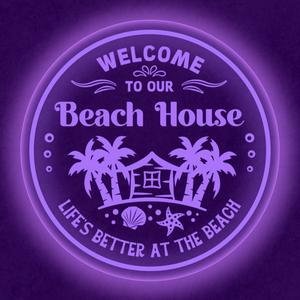 Personalized LED Color Changing Acrylic Beach House Sign
