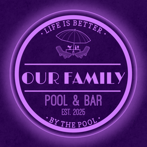 Personalized LED Color Changing Acrylic Pool Bar Sign