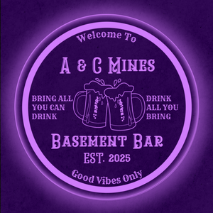 Personalized LED Color Changing Acrylic Beer Cheers Sign