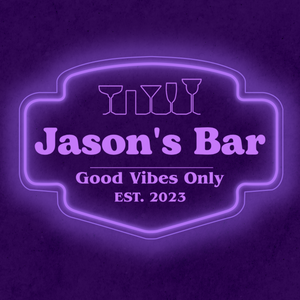 Personalized LED Color Changing Acrylic Bar w/Glasses Sign