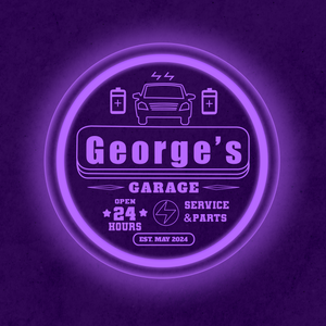 Personalized LED Color Changing Acrylic Garage Car Sign