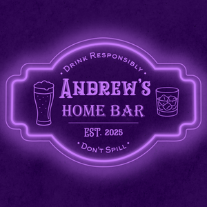 Personalized LED Color Changing Acrylic Home Bar w/Glasses Sign