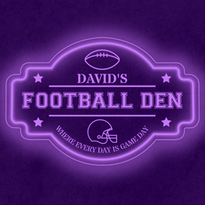 Personalized LED Color Changing Acrylic Football Den Sign