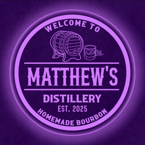 Personalized LED Color Changing Acrylic Whiskey Barrel Sign