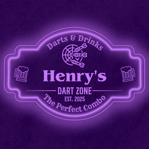 Personalized LED Color Changing Acrylic Dart Zone Sign