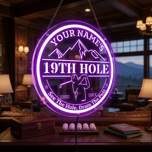 Personalized LED Color Changing Acrylic 19th Hole Mountains Sign