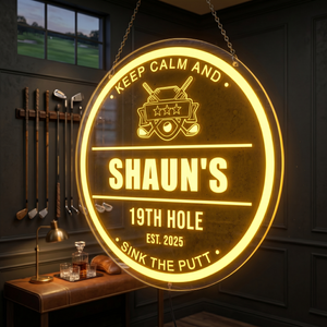 Personalized LED Color Changing Acrylic Golf Clubs Sign