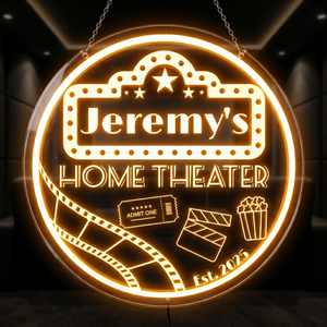 Personalized LED Color Changing Acrylic Home Theater Sign