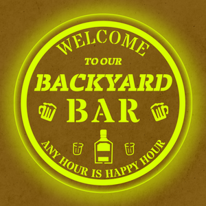 Personalized LED Color Changing Backyard Bar Sign