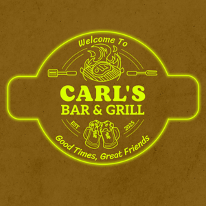 Personalized LED Color Changing Acrylic Barbeque Bar & Grill Sign