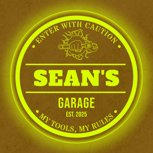 Personalized LED Color Changing Acrylic Garage Wrench Sign