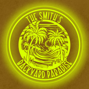 Personalized LED Color Changing Acrylic Backyard Paradise Sign