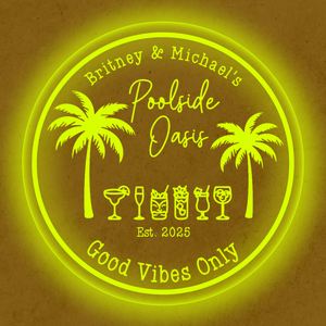 Personalized LED Color Changing Acrylic Poolside Oasis Sign