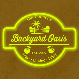 Personalized LED Color Changing Acrylic Backyard Oasis Sign