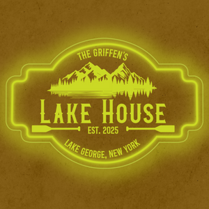 Personalized LED Color Changing Acrylic Lake House Sign