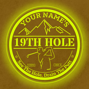 Personalized LED Color Changing Acrylic 19th Hole Mountains Sign