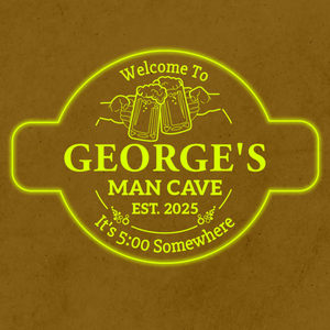 Personalized LED Color Changing Acrylic Man Cave Beers Cheers Sign