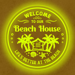 Personalized LED Color Changing Acrylic Beach House Sign