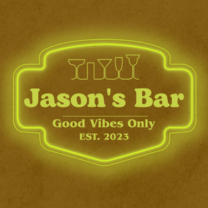 Personalized LED Color Changing Acrylic Bar w/Glasses Sign