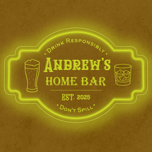 Personalized LED Color Changing Acrylic Home Bar w/Glasses Sign