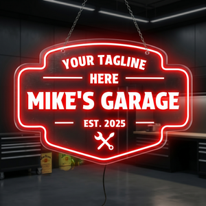 Personalized LED Color Changing Acrylic Garage Sign