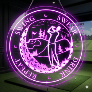 Personalized LED Color Changing Acrylic Golf Swing Sign