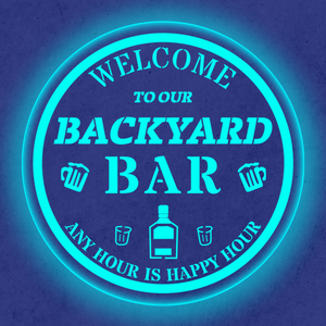Personalized LED Color Changing Backyard Bar Sign