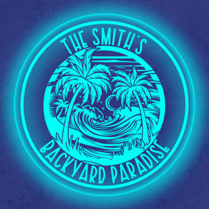 Personalized LED Color Changing Acrylic Backyard Paradise Sign