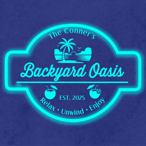 Personalized LED Color Changing Acrylic Backyard Oasis Sign